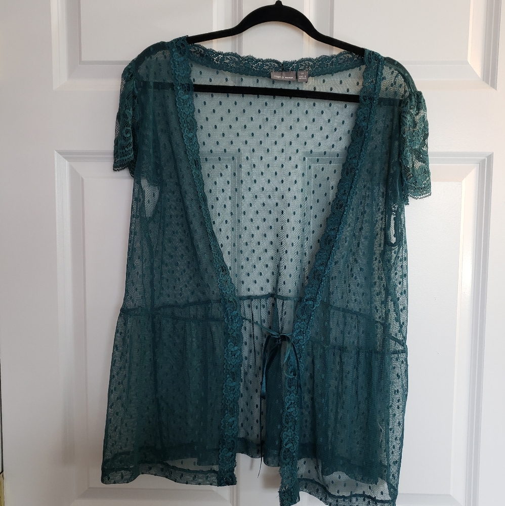 Apt. 9 Sheer Turqouise Blouse